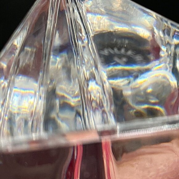 VILLEROY & BOCH GLASS TAPER CANDLESTICK HOLDERS PRISM CLEAR ART GLASS 5" PAIR - Picture 5 of 7